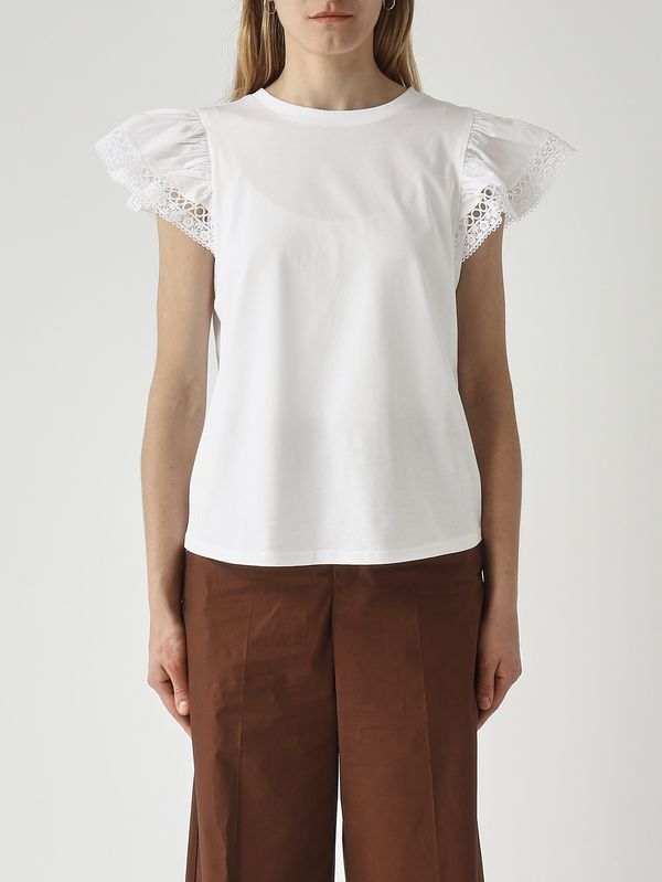 T-shirt femme en coton Blanc optique Twinset