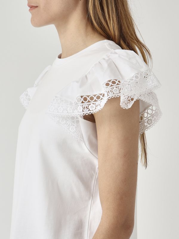 5. Camiseta de mujer de algodón Blanco óptico Twinset 261tt2064