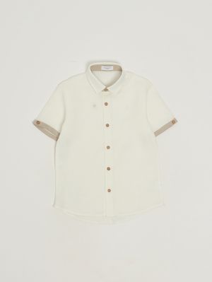 1. Camisa de lino para niño Leche