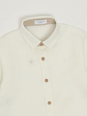 3. Camisa de lino para niño Leche