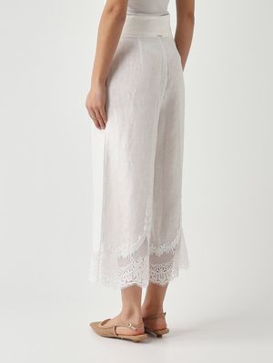 4. Leinenhose für Damen Optisches Weiß