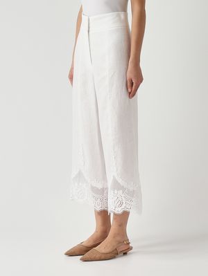 3. Leinenhose für Damen Optisches Weiß