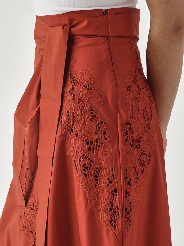 5. Falda de mujer de algodón Marrón Twinset 261tt2030
