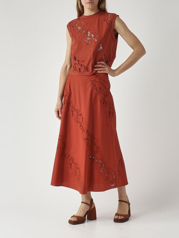 2. Falda de mujer de algodón Marrón Twinset 261tt2030