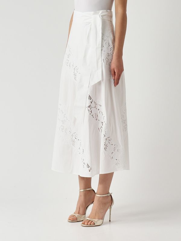 3. Falda de mujer de algodón Blanco óptico Twinset 261tt2030
