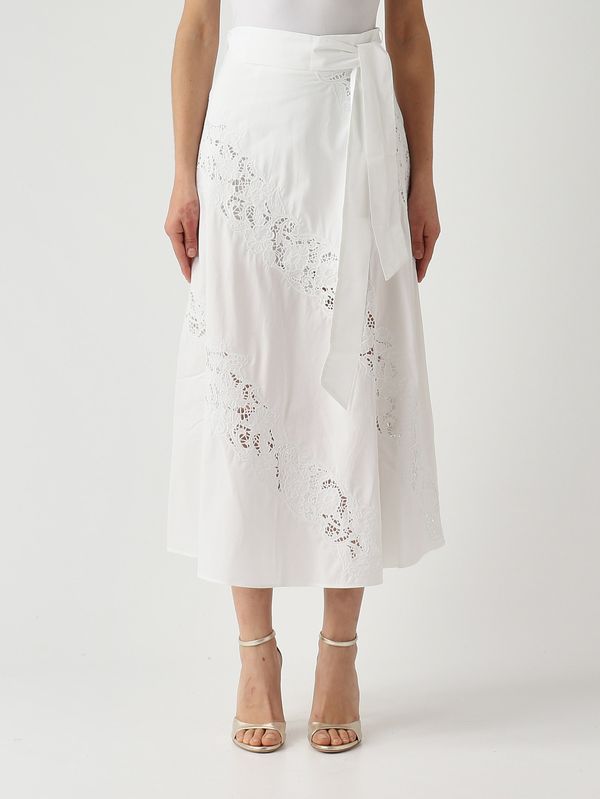 1. Falda de mujer de algodón Blanco óptico Twinset 261tt2030