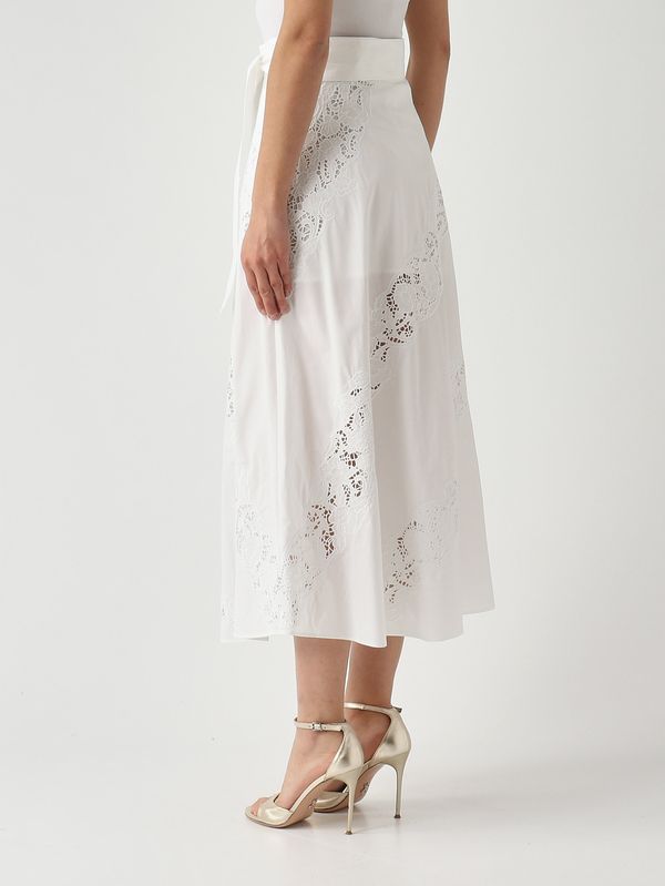 4. Falda de mujer de algodón Blanco óptico Twinset 261tt2030