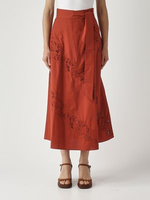 1. Falda de mujer de algodón Marrón