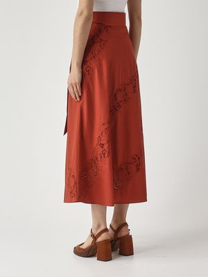 4. Falda de mujer de algodón Marrón