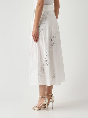 4. Falda de mujer de algodón Blanco óptico