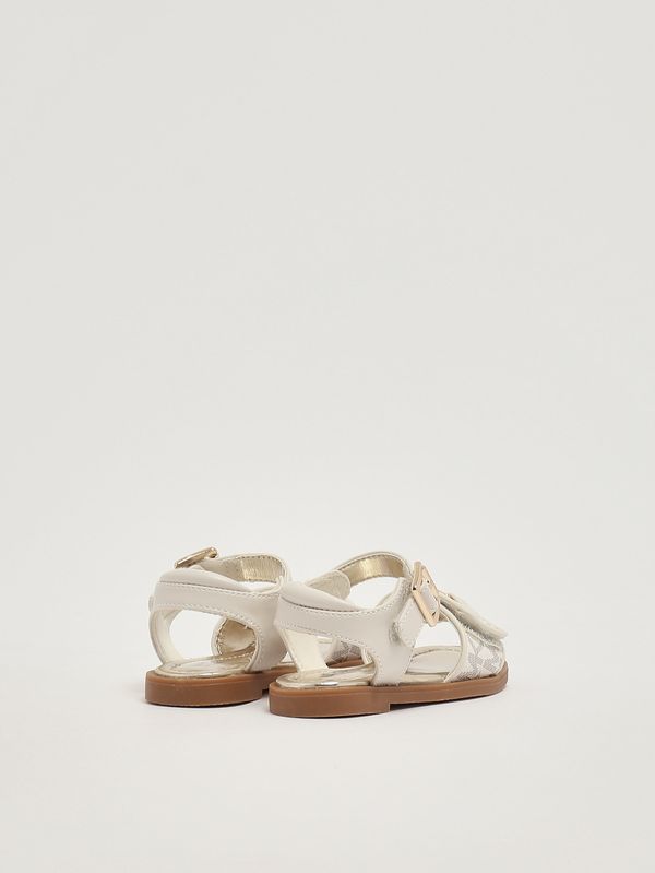 3. Mädchen-Sandalen aus Kunstleder Vanille-Logo Michael Kors mk03828