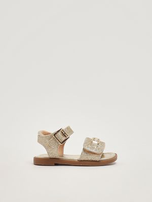 1. Sandalia de niña de imitación piel Oro