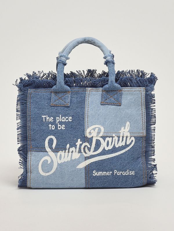 1. Bolso para mujer Colette de denim de algodón Denim patchwork MC2 Saint Barth col0001