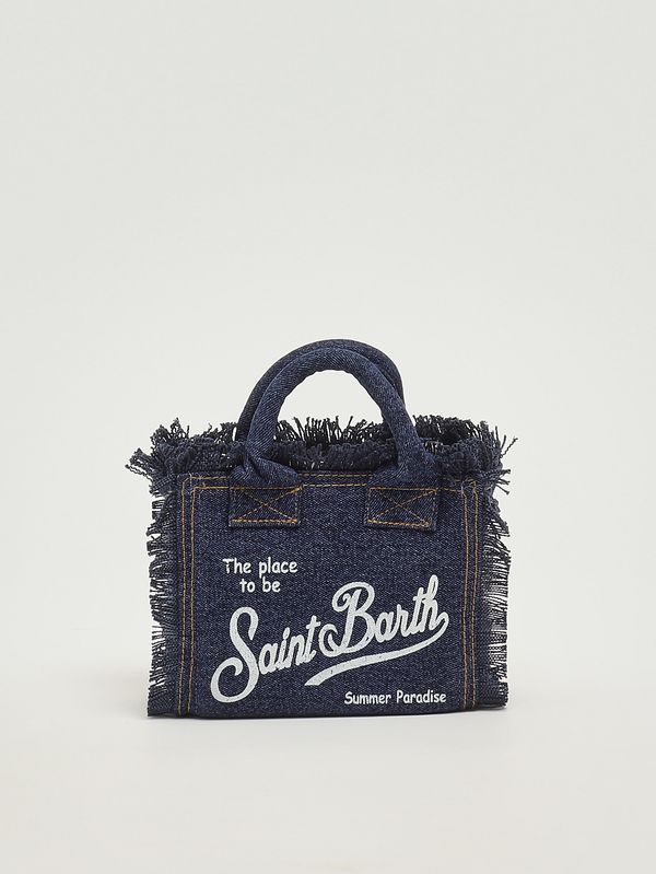 1. Bolso de mujer Vanity Mini de algodón denim. Vaquero Oscuro MC2 Saint Barth vami001