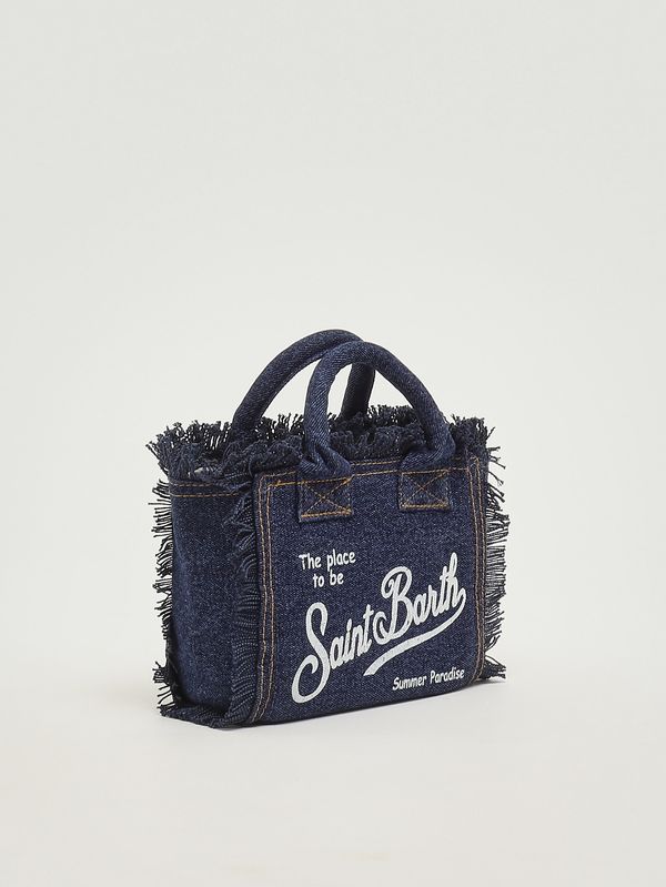 2. Bolso de mujer Vanity Mini de algodón denim. Vaquero Oscuro MC2 Saint Barth vami001