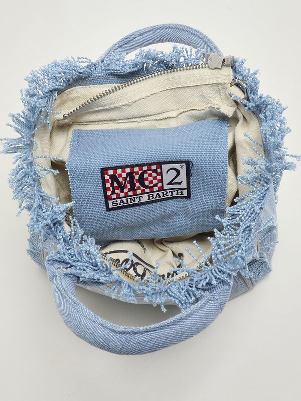 4. Bolso de mujer Vanity Mini de algodón denim. Denim claro MC2 Saint Barth vami001