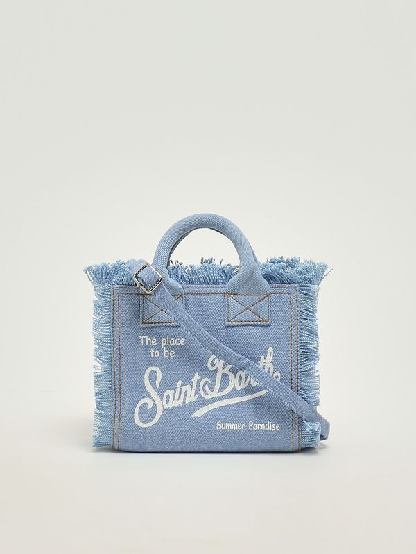 3. Bolso de mujer Vanity Mini de algodón denim. Denim claro MC2 Saint Barth vami001