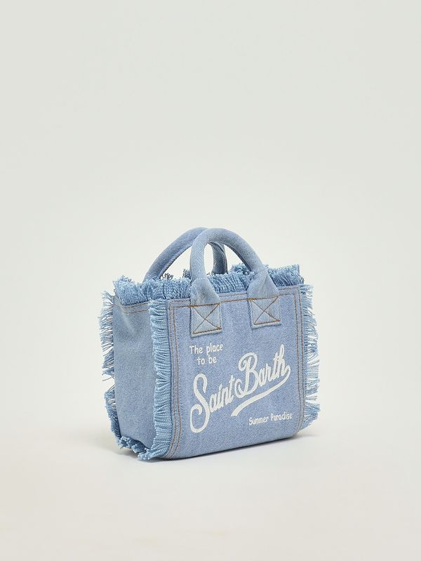 2. Bolso de mujer Vanity Mini de algodón denim. Denim claro MC2 Saint Barth vami001