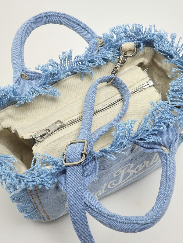 5. Bolso de mujer Vanity Mini de algodón denim. Denim claro MC2 Saint Barth vami001