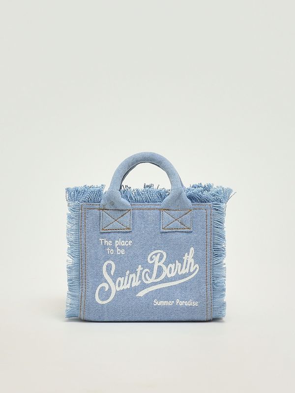 1. Bolso de mujer Vanity Mini de algodón denim. Denim claro MC2 Saint Barth vami001