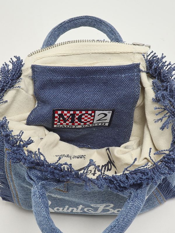 4. Bolso de mujer Vanity Mini de algodón denim. Vaquero MC2 Saint Barth vami001