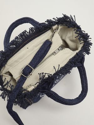 5. Bolso de mujer Vanity Mini de algodón denim. Vaquero Oscuro
