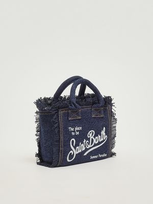 2. Bolso de mujer Vanity Mini de algodón denim. Vaquero Oscuro