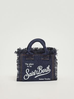 1. Bolso de mujer Vanity Mini de algodón denim. Vaquero Oscuro