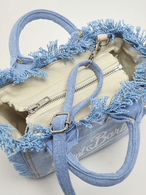 5. Bolso de mujer Vanity Mini de algodón denim. Denim claro