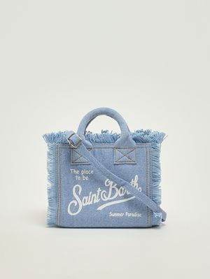 3. Bolso de mujer Vanity Mini de algodón denim. Denim claro