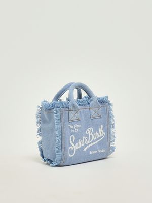 2. Bolso de mujer Vanity Mini de algodón denim. Denim claro
