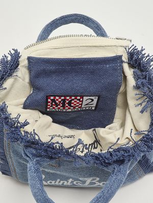 4. Bolso de mujer Vanity Mini de algodón denim. Vaquero