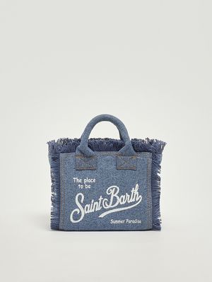 1. Bolso de mujer Vanity Mini de algodón denim. Vaquero