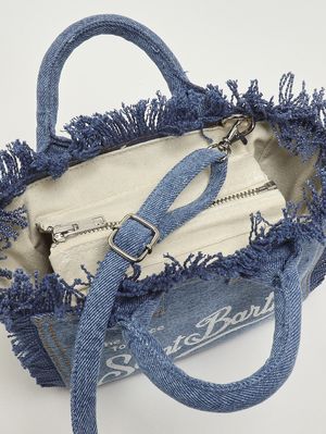5. Bolso de mujer Vanity Mini de algodón denim. Vaquero