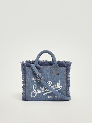 3. Bolso de mujer Vanity Mini de algodón denim. Vaquero