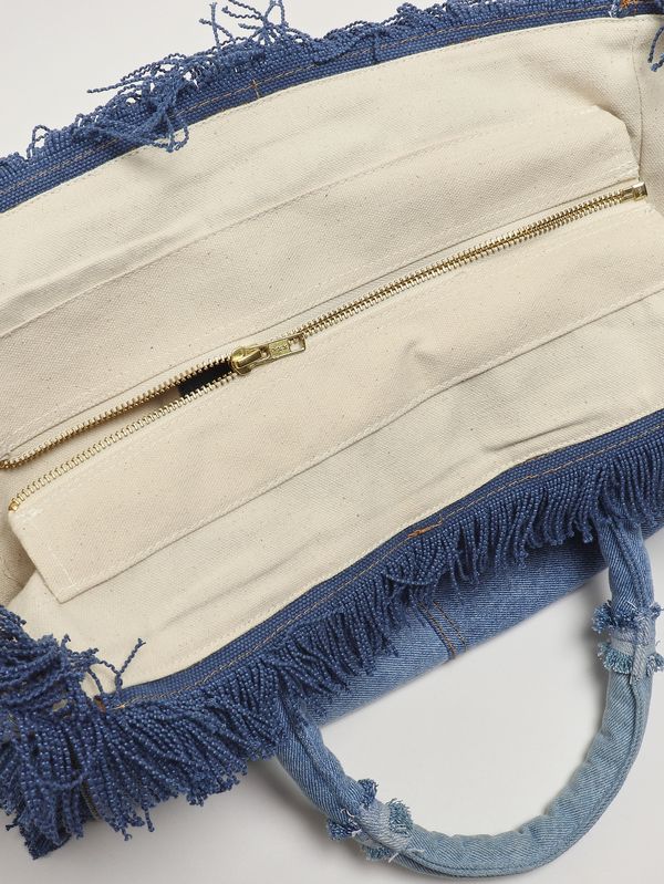 4. Sac Vanity en coton pour femme Denim patchwork MC2 Saint Barth vani001