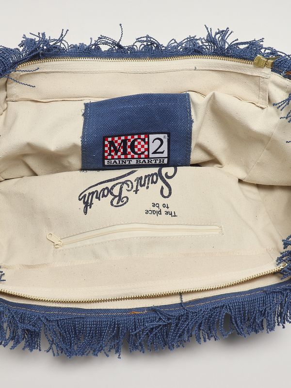 3. Sac Vanity en coton pour femme Denim patchwork MC2 Saint Barth vani001