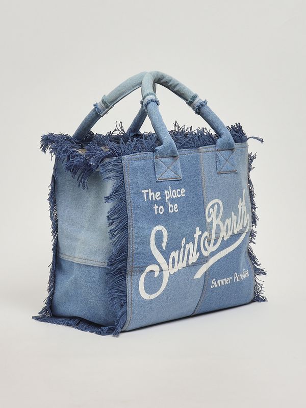 2. Sac Vanity en coton pour femme Denim patchwork MC2 Saint Barth vani001