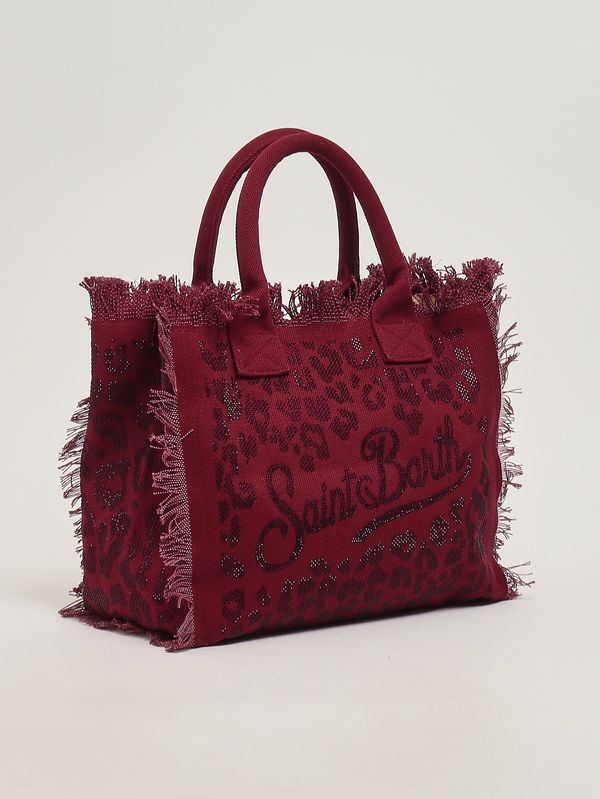 2. Vanity-Damentasche aus Baumwolle Strass-Leopard 45 MC2 Saint Barth vani001