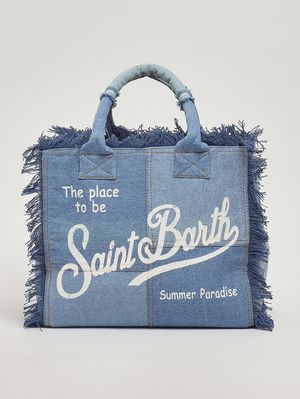1. Sac Vanity en coton pour femme Denim patchwork