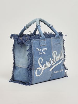 2. Sac Vanity en coton pour femme Denim patchwork