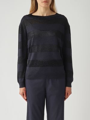 1. Damenpullover aus Seide und Viskose-Lurex Nacht