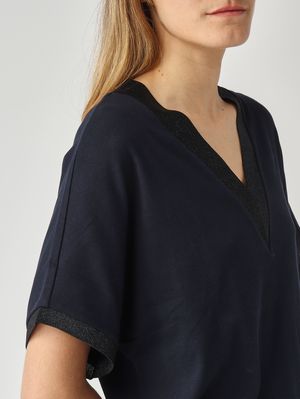 5. Pull femme en coton stretch Marine