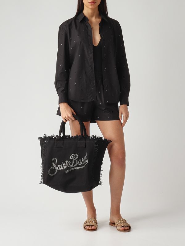 2. Bolso de mujer Vanity de algodón Negro MC2 Saint Barth vani001