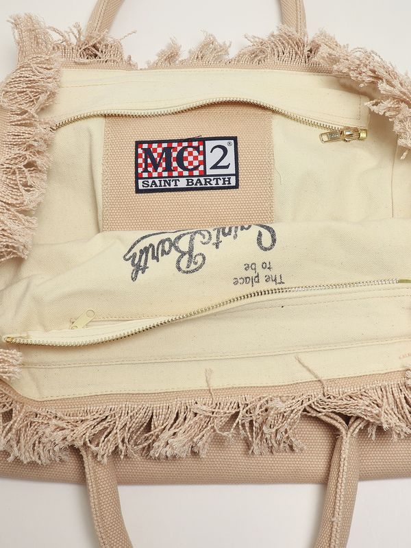 4. Bolso de mujer Vanity de algodón Beige MC2 Saint Barth vani001