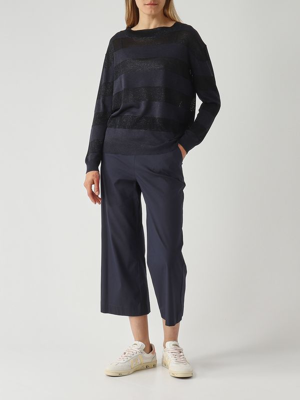 2. Pantalón de mujer de mezcla de algodón elástico. Azul marino Gran Sasso 7623954300
