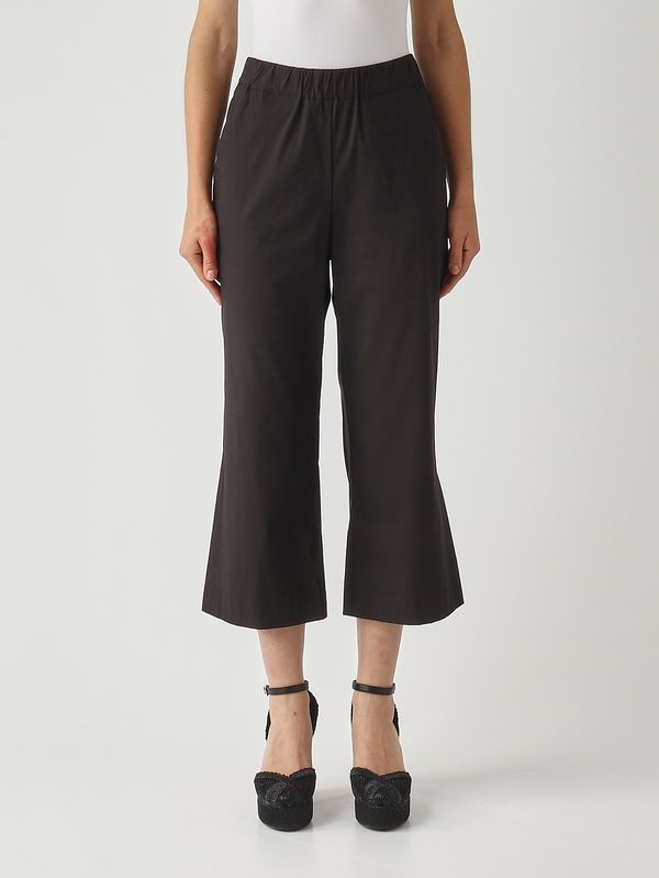Pantalón de mujer de mezcla de algodón elástico. Negro Gran Sasso