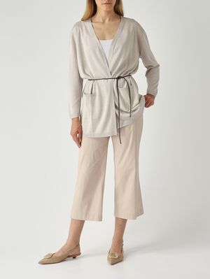 2. Damenhose aus Stretch-Baumwollmischung Beige