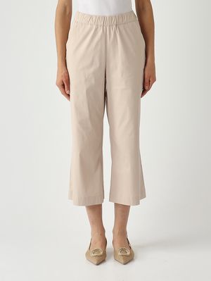 1. Damenhose aus Stretch-Baumwollmischung Beige