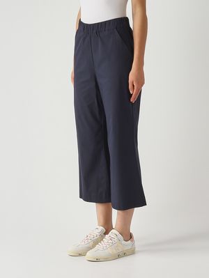 3. Pantalón de mujer de mezcla de algodón elástico. Azul marino
